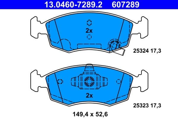 set placute frana,frana disc ATE 13.0460-7289.2