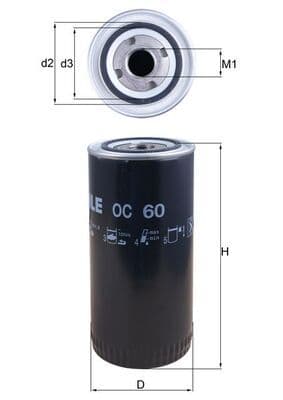 Filtru ulei MAHLE OC 60