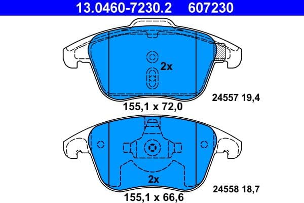 set placute frana,frana disc ATE 13.0460-7230.2