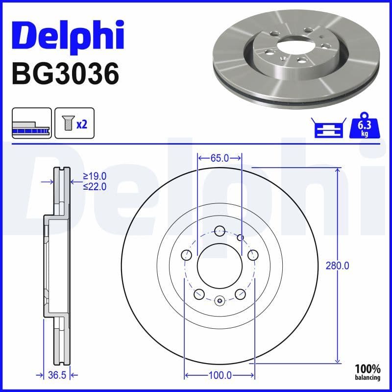 Disc frana DELPHI BG3036