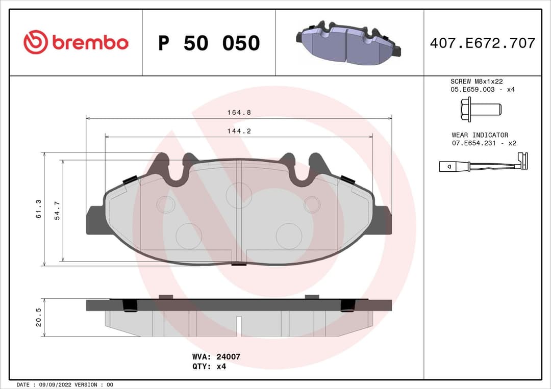 set placute frana,frana disc BREMBO PRIME LINE P 50 050