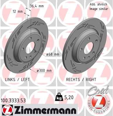 Disc frana ZIMMERMANN BLACK Z 100.3333.53