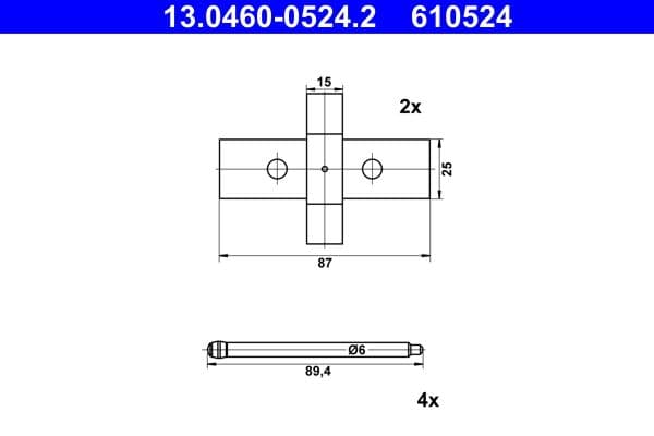 Set accesorii, placute frana ATE 13.0460-0524.2
