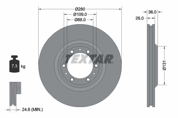 Disc frana TEXTAR 92091400