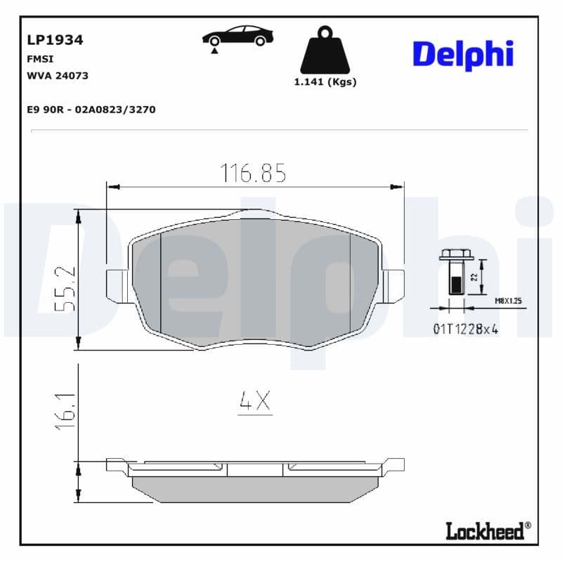 set placute frana,frana disc DELPHI LP1934