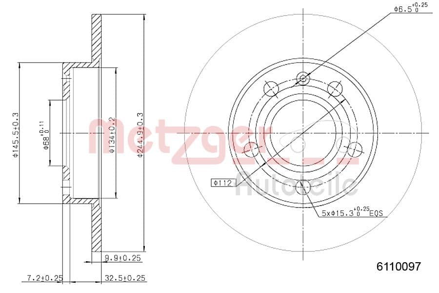 Disc frana METZGER 6110097