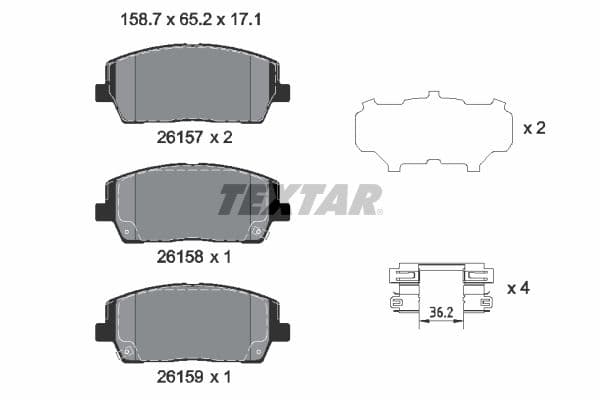 set placute frana,frana disc TEXTAR Q+ 2615701