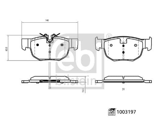 set placute frana,frana disc FEBI BILSTEIN 1003197