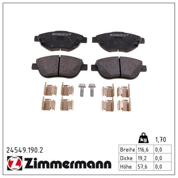 set placute frana,frana disc ZIMMERMANN 24549.190.2