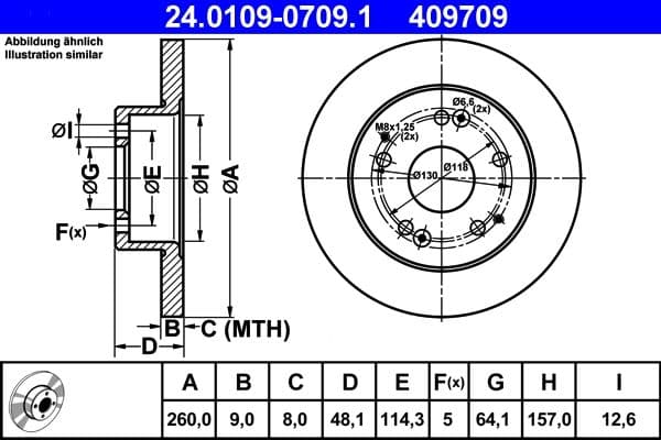 Disc frana ATE 24.0109-0709.1