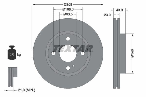 Disc frana TEXTAR PRO+ 92176005