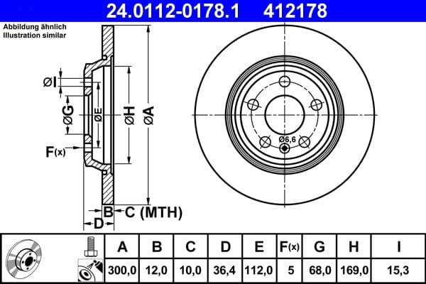 Disc frana ATE 24.0112-0178.1