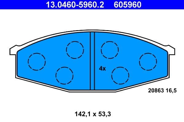 set placute frana,frana disc ATE 13.0460-5960.2