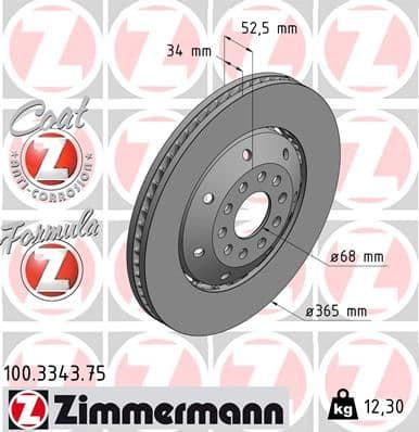 Disc frana ZIMMERMANN FORMULA Z 100.3343.75