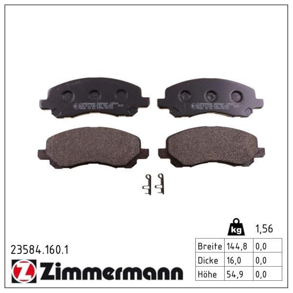 set placute frana,frana disc ZIMMERMANN 23584.160.1