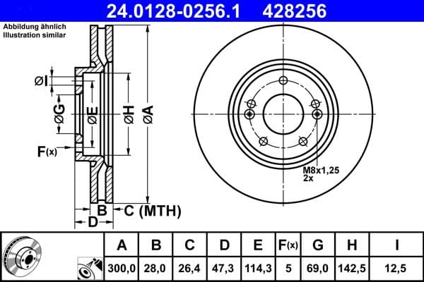 Disc frana ATE 24.0128-0256.1