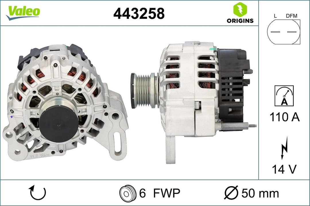 Generator / Alternator VALEO 443258