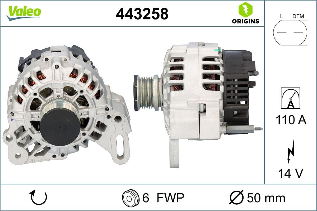 Generator / Alternator VALEO 443258