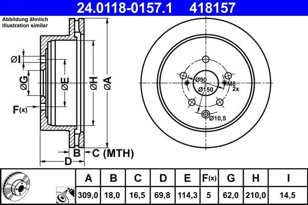Disc frana ATE 24.0118-0157.1