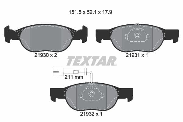 set placute frana,frana disc TEXTAR Q+ 2193002