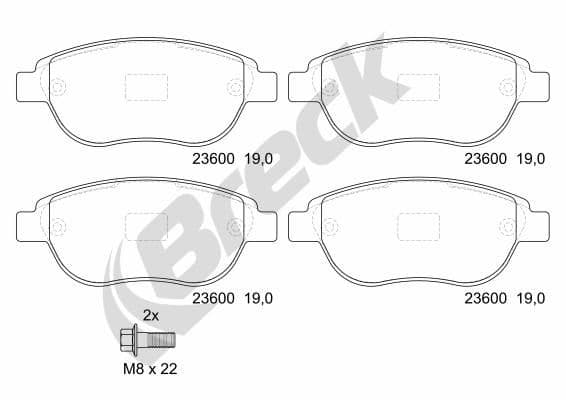 set placute frana,frana disc BRECK 23600 00 701 00