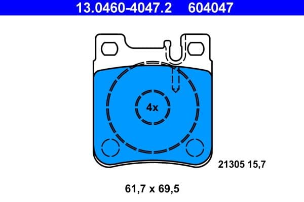set placute frana,frana disc ATE 13.0460-4047.2