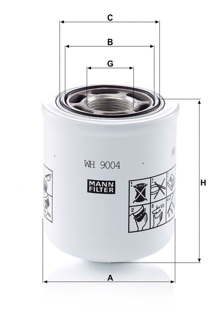 Filtru, sistem hidraulic primar MANN-FILTER WH 9004