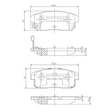 set placute frana,frana disc NIPPARTS J3613018