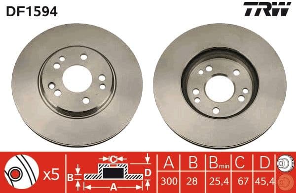 Disc frana TRW DF1594