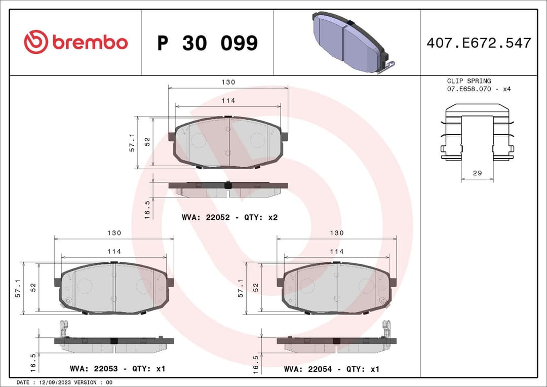 set placute frana,frana disc BREMBO PRIME LINE P 30 099