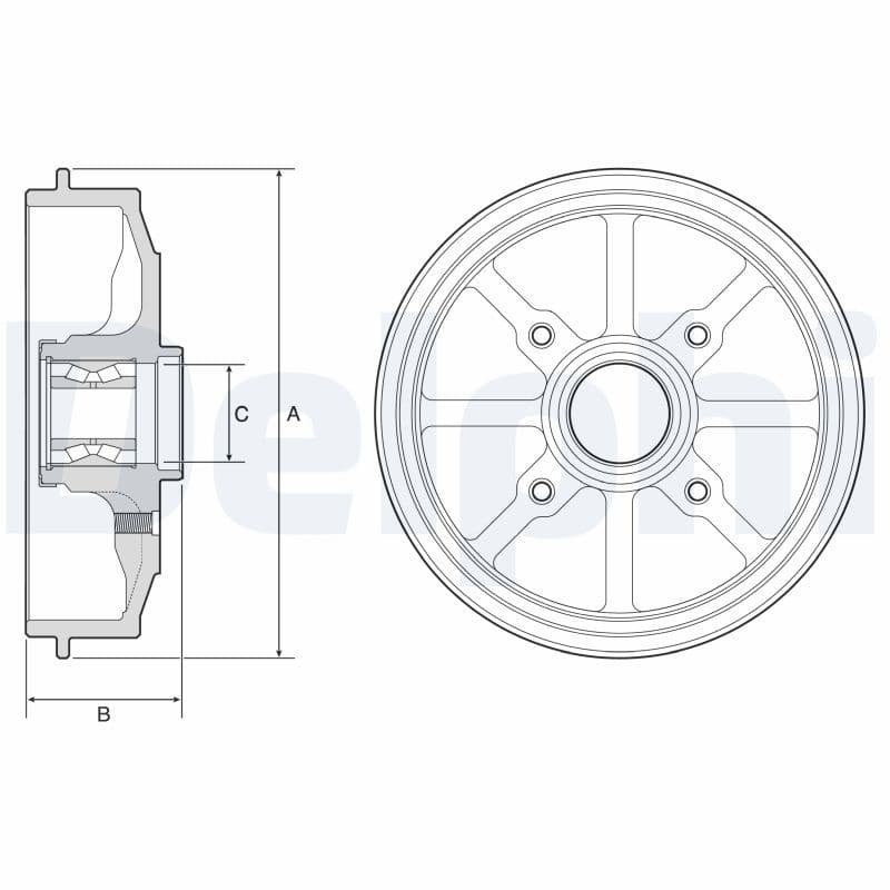 Tambur frana DELPHI BFR484