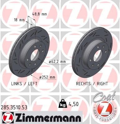 Disc frana ZIMMERMANN BLACK Z 285.3510.53