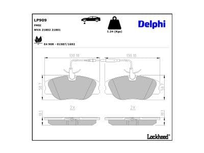set placute frana,frana disc DELPHI LP909