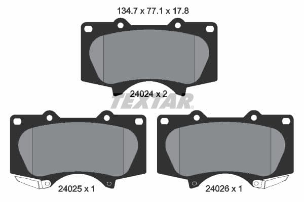 set placute frana,frana disc TEXTAR 2402401