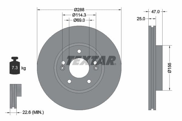 Disc frana TEXTAR PRO 92290503