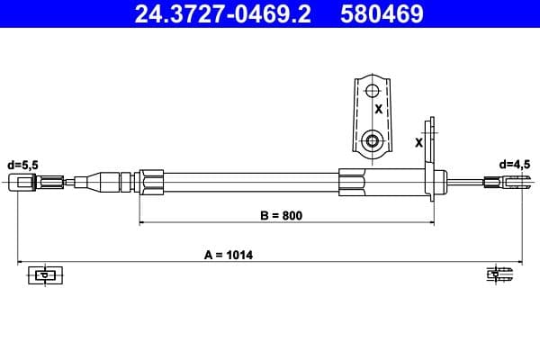 Cablu, frana de parcare ATE 24.3727-0469.2