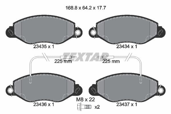 set placute frana,frana disc TEXTAR Q+ 2343501