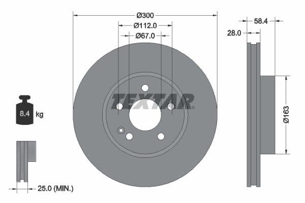 Disc frana TEXTAR PRO 93123403