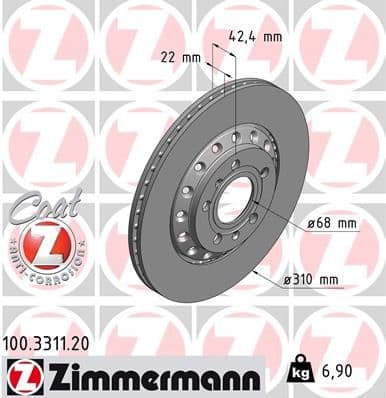 Disc frana ZIMMERMANN COAT Z 100.3311.20
