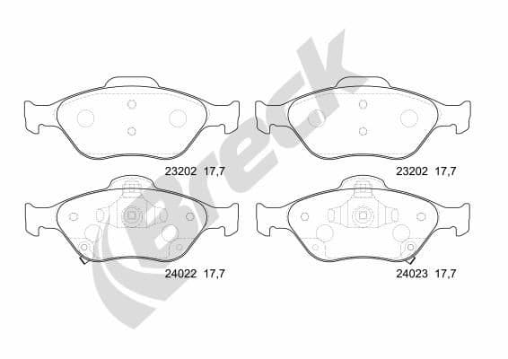 set placute frana,frana disc BRECK 24022 00 702 10