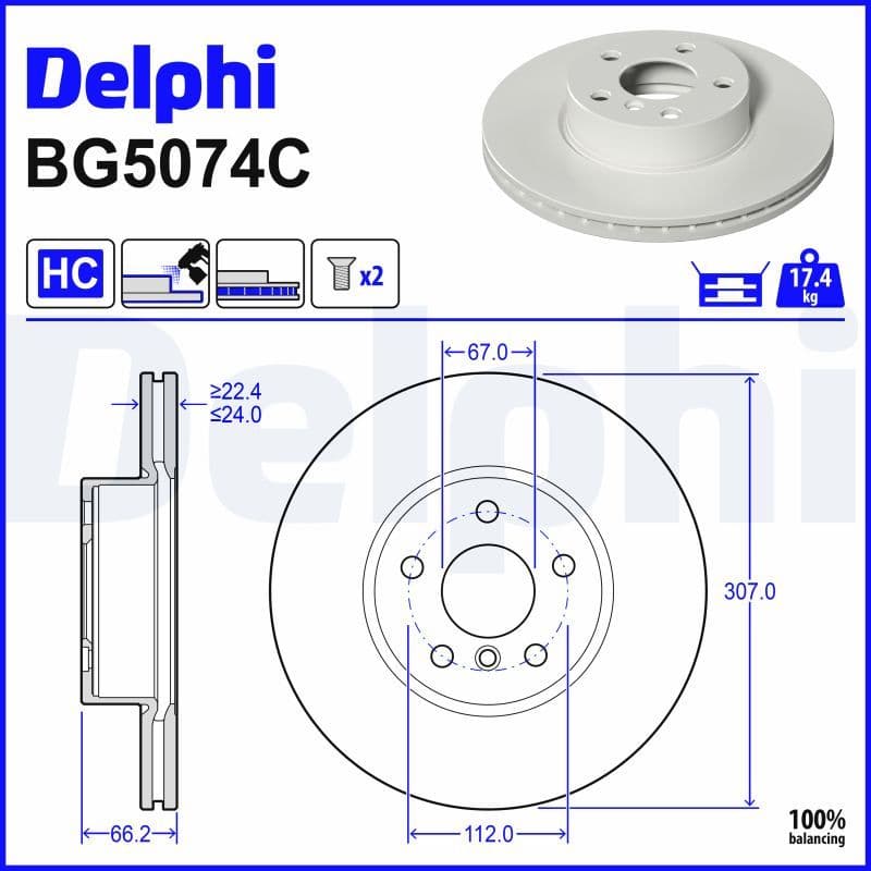 Disc frana DELPHI BG5074C