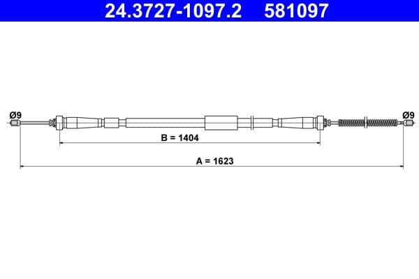 Cablu, frana de parcare ATE 24.3727-1097.2