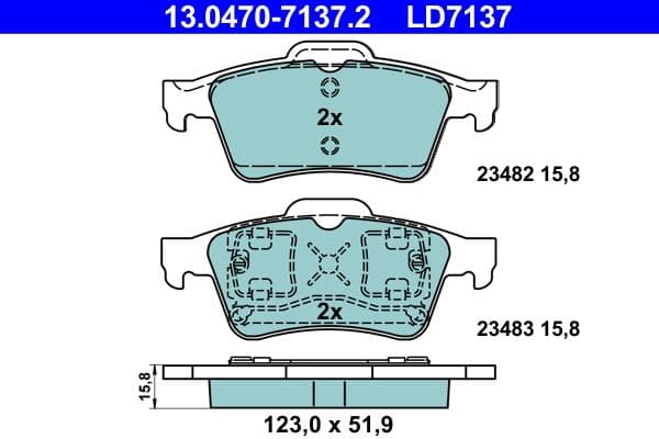 set placute frana,frana disc ATE Ceramic 13.0470-7137.2