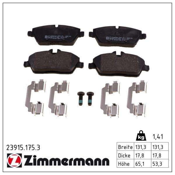 set placute frana,frana disc ZIMMERMANN 23915.175.3