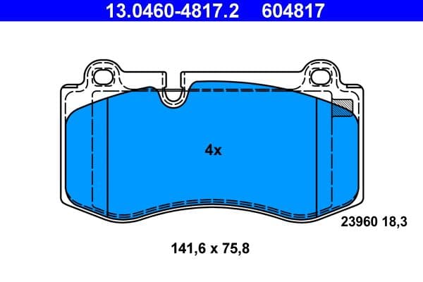 set placute frana,frana disc ATE 13.0460-4817.2