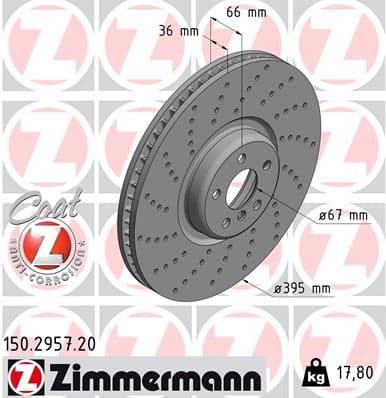 Disc frana ZIMMERMANN 150.2957.20
