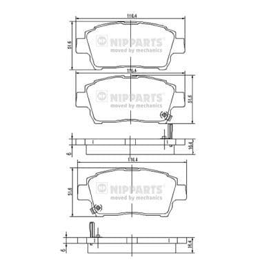 set placute frana,frana disc NIPPARTS J3602088