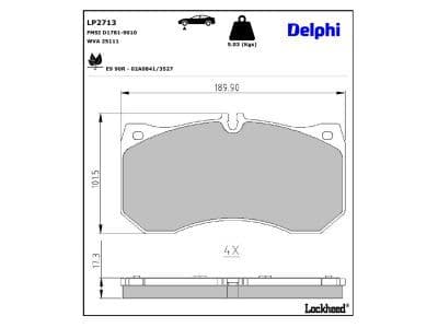 set placute frana,frana disc DELPHI LP2713