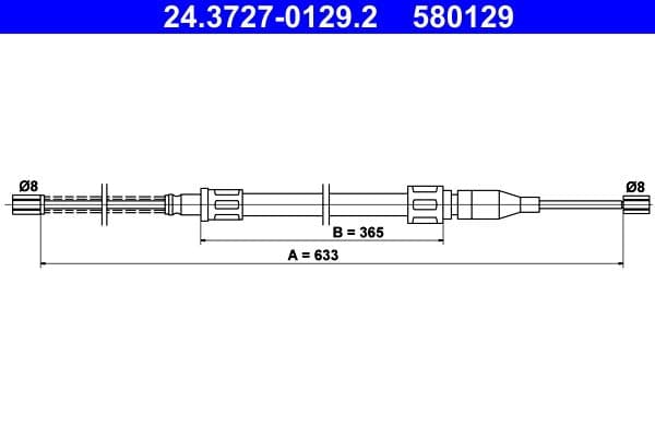 Cablu, frana de parcare ATE 24.3727-0129.2