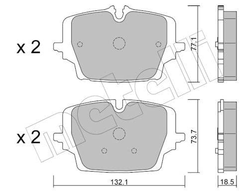 set placute frana,frana disc METELLI 22-1407-0